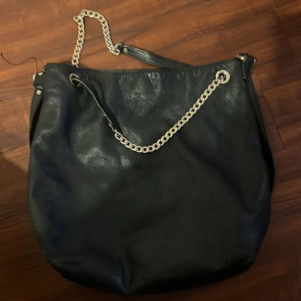 Black Leather Michael Kors Shoulder Bag - Boho